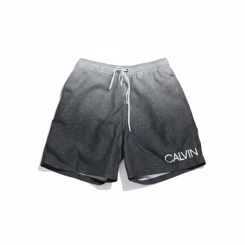 Calvin Klein Men's Black to Gray Ombre Swim Trunks
